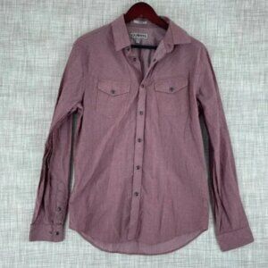 Express Mens Size M Fitted Long Sleeve Button Down Shirt 2625